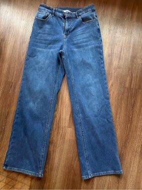 Mid-Rise Straight fleece lines Jeans for Women